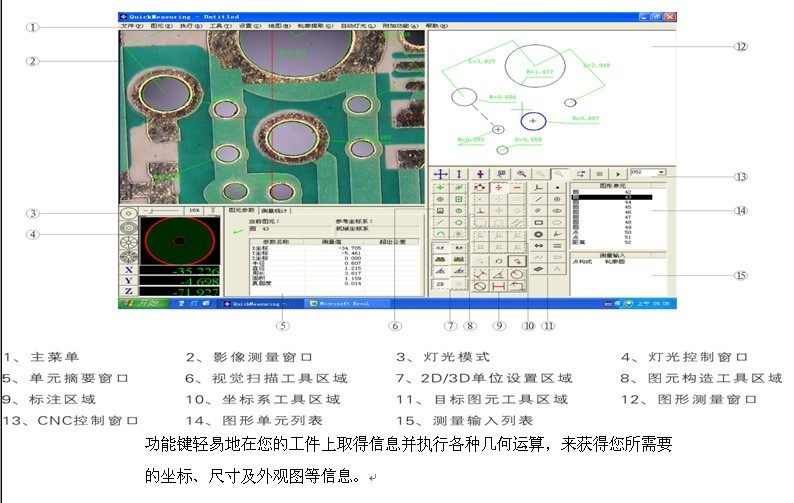 影像測量儀軟件按鍵圖